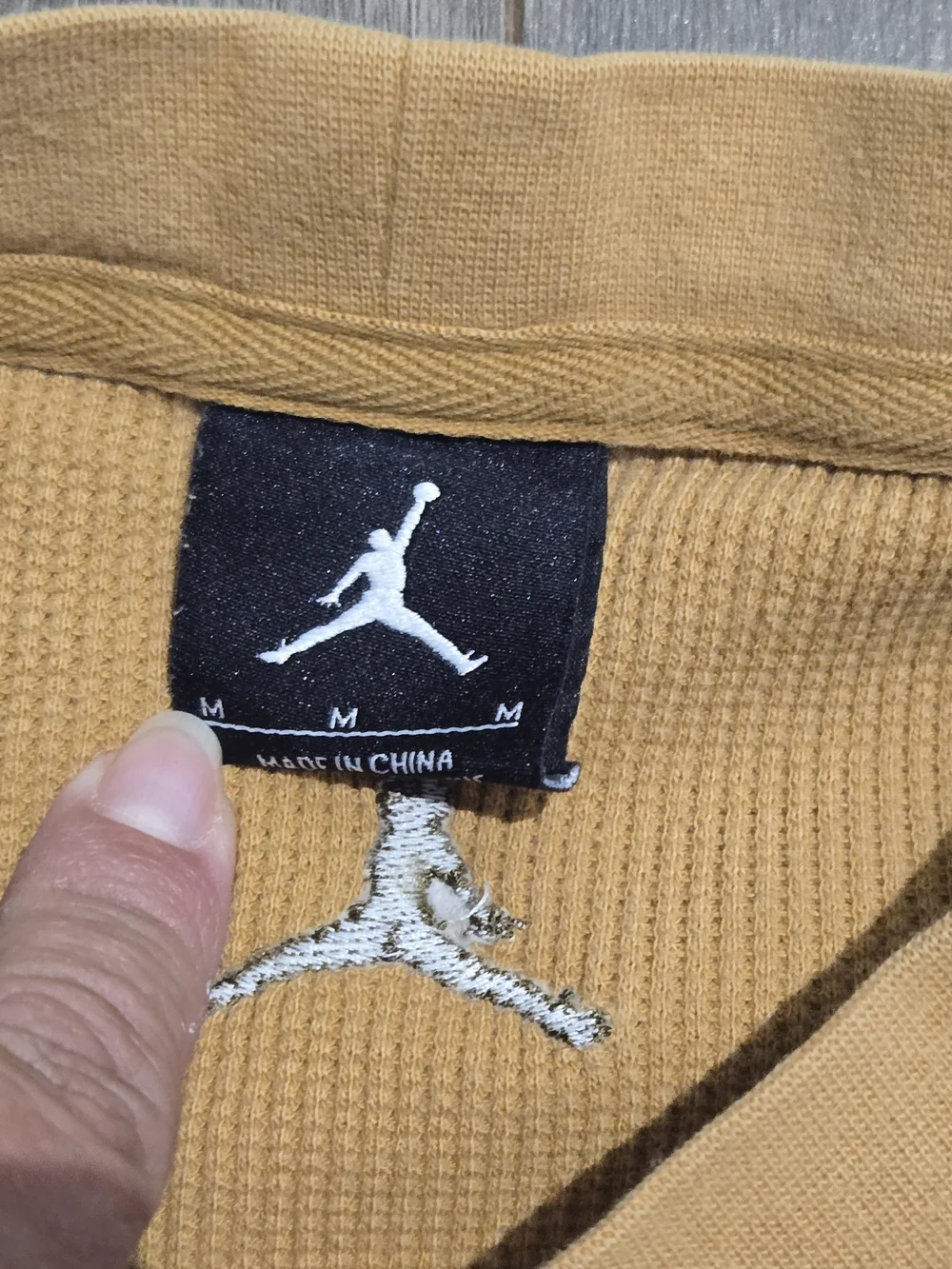 Vintage 2010 Jordan Jumpman Thermal Shirt Mens Medium Gold Yellow Base Layer